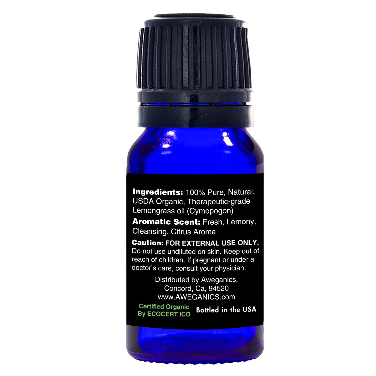 Lemongrass Essential Oil, 10 ml, USDA Organic, 100% Pure&Natural Therapeutic Grade - Aweganics (10 ml) - Pop Fashion