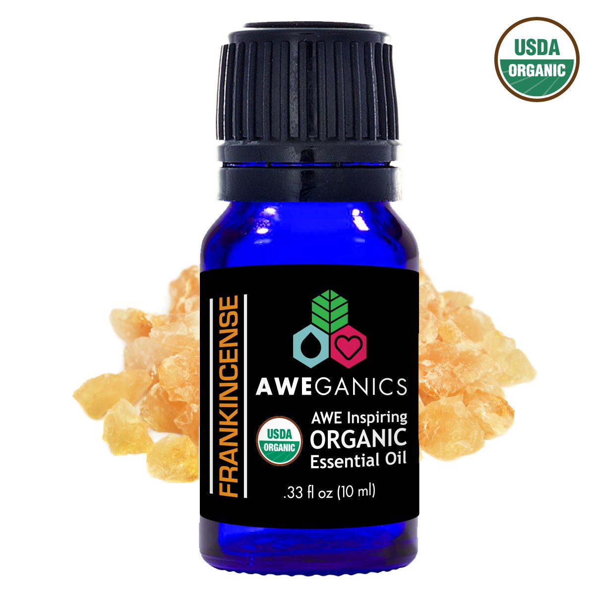 Frankincense Essential Oil, 10 ml, USDA Organic, 100% Pure & Natural Therapeutic Grade - Aweganics (10 ml) - Pop Fashion