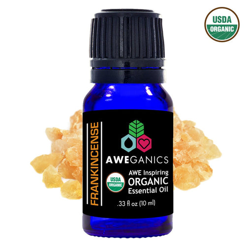 Frankincense Essential Oil, 10 ml, USDA Organic, 100% Pure & Natural Therapeutic Grade - Aweganics (10 ml)