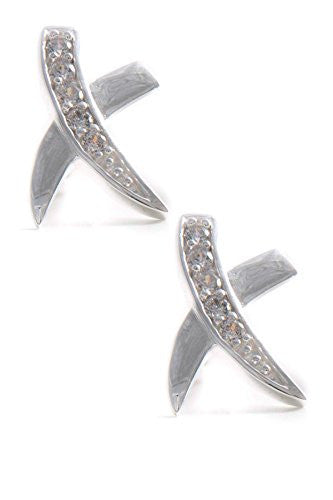 Statement Earrings, Silver Plated Criss Cross X Earrings with Jewelry Fashion Earrings Style - Pop Fashion