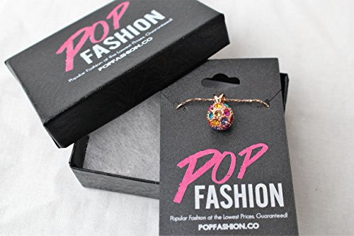 Pop Fashion Rose Gold Plated Crystal Stone Pendant Necklace with Chain - Pop Fashion