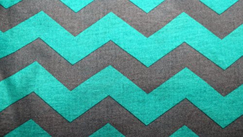 Women's Turquoise/Gray Chevron Patterned Infinity Scarf with Zipper Pocket - Pop Fashion