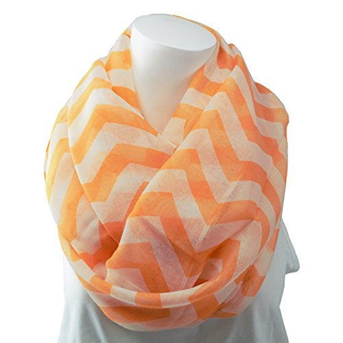 Women's Coral Chevron Patterned Infinity Scarf
