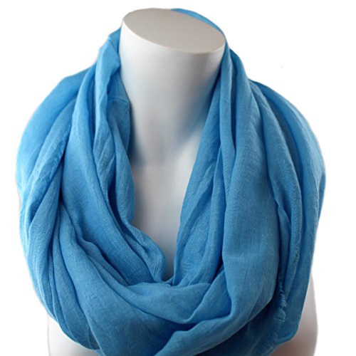 Pop Fashion Womens Infinity Lightweight Scarf Solid Color Scarf with Frayed Edges - Pop Fashion
