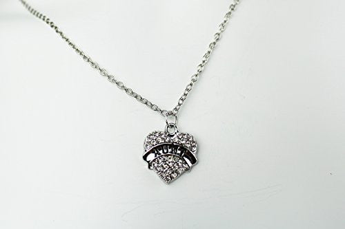 Aunt Pendant Necklace in Silvertone with White Rhinestones - Charm Heart Necklace for Aunt - Pop Fashion - Pop Fashion