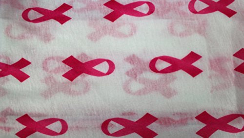 Breast Cancer Awareness White Scarf w/ Pink Ribbon and Zipper Pocket - Pop Fashion (White) - Pop Fashion