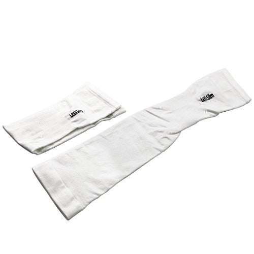Compression Arm Sleeves, Arm Warmers with thumb holes, UV Protection, Cooling (White) - Pop Fashion