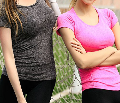 Womens Activewear Short Sleeve Moisture Wicking TShirts, Sports Athletic  Shirts