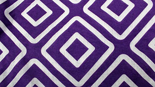 Womens Square Inside of Square Pattern Scarf w/ Zipper Pocket - Pop Fashion (Purple) - Pop Fashion