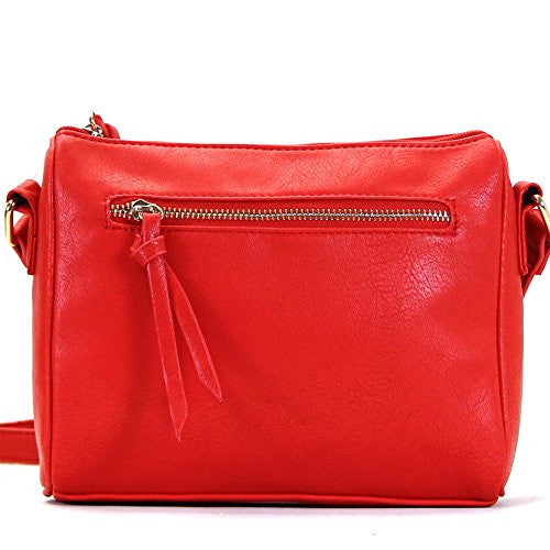 Pop Fashion Womens Classic Shoulder Bag Purse Crossbody Bag (Red)
