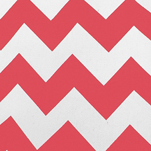 Pop Fashion Women's Top Handle Canvas Tote Bag with Chevron Print and Double Rope Handles (Red) - Pop Fashion
