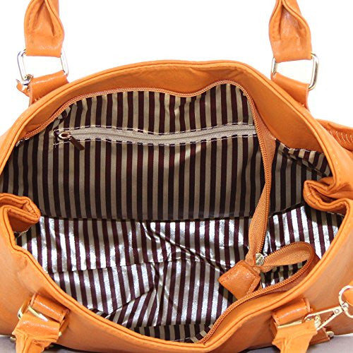 Pop Fashion Womens Casual Trendy Double Buckle Purse Handbag Tote Bag (Sunrise Saddle) - Pop Fashion