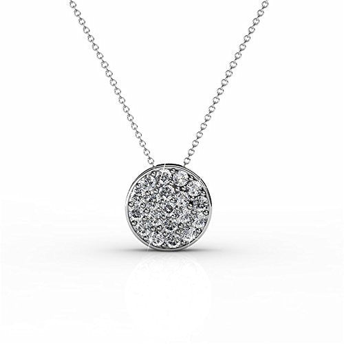 18K White Gold Swarovski Elements Necklace with Crystal Pendant (White Gold) - Pop Fashion