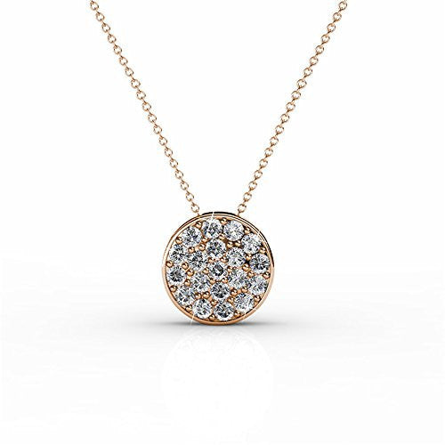 18K White Gold Swarovski Elements Necklace with Crystal Pendant (Rose Gold)