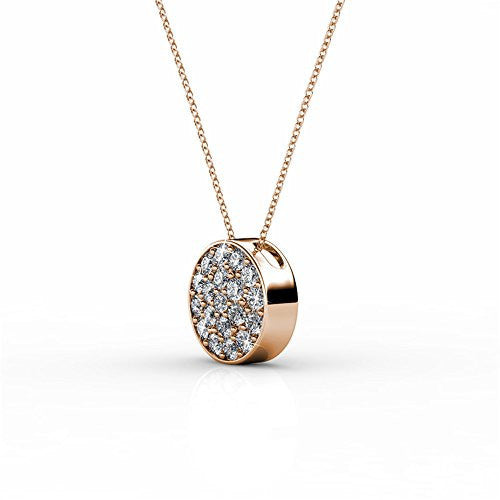 18K White Gold Swarovski Elements Necklace with Crystal Pendant (Rose Gold) - Pop Fashion