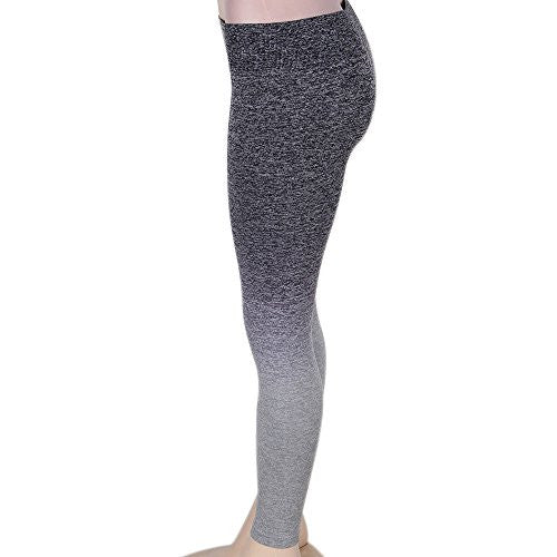 Womens Leggings Pants for Yoga, Workout, Running, Crossfit - Grey Gradient - Pop Fashion