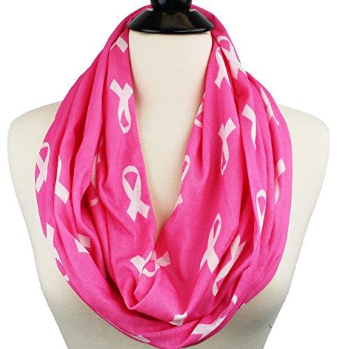 Breast Cancer Awareness Infinity Scarf with Zipper Pocket