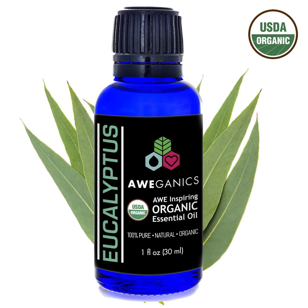 Eucalyptus Essential Oil, 1 Oz, USDA Organic, 100% Pure & Natural Therapeutic Grade - Aweganics - Pop Fashion