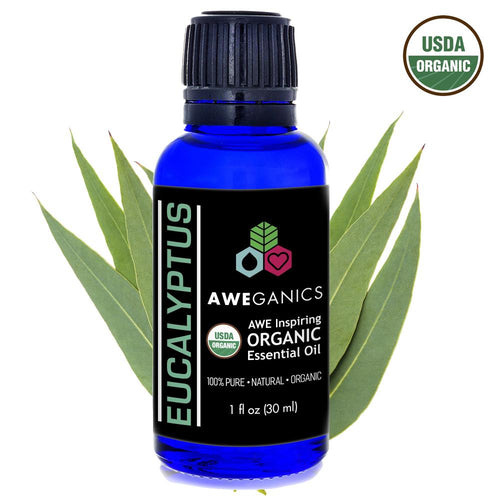Eucalyptus Essential Oil, 1 Oz, USDA Organic, 100% Pure & Natural Therapeutic Grade - Aweganics